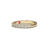 Champs Élysées 7 Round Brilliant Diamond Half Eternity Band with Micro Pavé Accents - Custom Design
