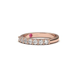 Champs Élysées 7 Round Brilliant Diamond Half Eternity Band with Micro Pavé Accents - Custom Design