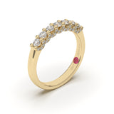 Champs Élysées 7 Round Brilliant Diamond Half Eternity Band with Micro Pavé Accents - Custom Design