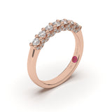 Champs Élysées 7 Round Brilliant Diamond Half Eternity Band with Micro Pavé Accents - Custom Design