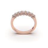 Champs Élysées 7 Round Brilliant Diamond Half Eternity Band with Micro Pavé Accents - Custom Design
