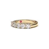 Champs Élysées" 5 Round Brilliant Diamond Half Eternity Band with Micro Pavé Accents - Custom Design