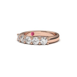 Champs Élysées" 5 Round Brilliant Diamond Half Eternity Band with Micro Pavé Accents - Custom Design