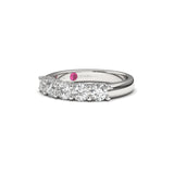 Champs Élysées" 5 Round Brilliant Diamond Half Eternity Band with Micro Pavé Accents - Custom Design
