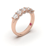 Champs Élysées" 5 Round Brilliant Diamond Half Eternity Band with Micro Pavé Accents - Custom Design
