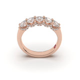 Champs Élysées" 5 Round Brilliant Diamond Half Eternity Band with Micro Pavé Accents - Custom Design
