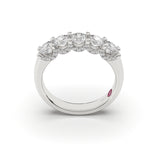 Champs Élysées" 5 Round Brilliant Diamond Half Eternity Band with Micro Pavé Accents - Custom Design