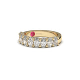Oval-Cut Half Eternity Ring with Micro Pavé Diamonds - Custom Design