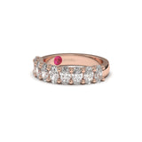 Oval-Cut Half Eternity Ring with Micro Pavé Diamonds - Custom Design