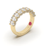 Oval-Cut Half Eternity Ring with Micro Pavé Diamonds - Custom Design