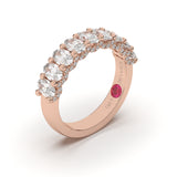 Oval-Cut Half Eternity Ring with Micro Pavé Diamonds - Custom Design