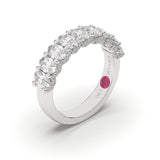 Oval-Cut Half Eternity Ring with Micro Pavé Diamonds - Custom Design
