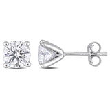 Ariana - 4 Prongs Martini Round Brilliant Stud Earring