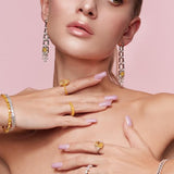 The 6.35CT Yellow Halo Sun Radiant Cut Diamond Ring