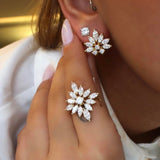 4.10ct - 4 Prongs Italian Martini Round Stud Earring- Lab Created Diamonds