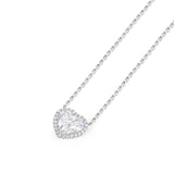 3 Carat Heart Diamond Halo Pendant