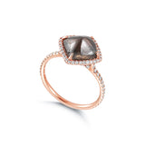 Classic Rose Gold Chocolate Natural Raw Ring