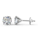 4.10ct - 4 Prongs Italian Martini Round Stud Earring- Lab Created Diamonds