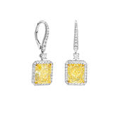 6 Carat Fancy Yellow Diamond Drop Earrings