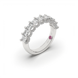 Princess-Cut Half Eternity Ring with Micro Pavé Accents - Custom Design