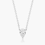 Pear Shape Solitaire Pendant - Natural or Lab-Eco Diamond