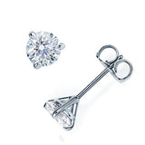 Victoria - 3 Prongs Martini Round Brilliant Stud Earring