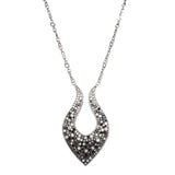 4.40CT Black and White Ombre Diamond Harp Necklace