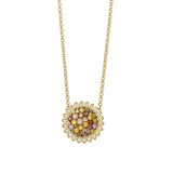 1.10CT Cinnamon Sunflower Diamond Chain Necklace