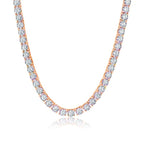Graduated Round Tennis Necklace (15/20/25 Points)- 16 - 50 Carats - Lab or Natural Diamonds