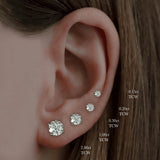 Victoria - 3 Prongs Martini Round Brilliant Stud Earring
