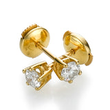 Camila - Classic 5 Prongs Basket Round Brilliant Stud Earring