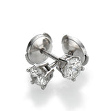 Camila - Classic 5 Prongs Basket Round Brilliant Stud Earring