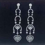 Chandelier Hearts Earrings - Various Diamond Combinations - Real Diamonds
