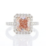 Fancy Pink Ring 3.24 Carat Lab Eco Diamond