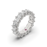 Asscher-Cut All-Around Diamond Eternity Ring with Micro Pavé Accents- Custom Design