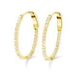 Gypsy 20mm - Round Shape Earrings- Real Natural Diamonds