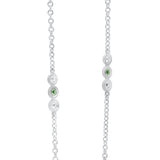 Platinum Diamond & Gem Chain - Real Natural Diamonds & Gems