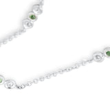 Platinum Diamond & Gem Chain - Real Natural Diamonds & Gems