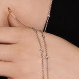 18K Long Diamond Chain Necklace - 2.70carats- Real Natural Diamonds