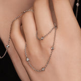 18K Long Diamond Chain Necklace- 1.50carats - Real Natural Diamonds