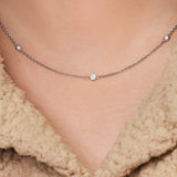 Diamond Chain - 12 Diamonds - Real Natural Diamonds