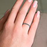 32 Black Diamond All Around Eternity Ring - Real Natural Diamonds