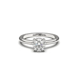 LUNA - Round 4 Prongs Classic Band - Lab Eco Diamond