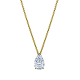Pear Shape Solitaire Pendant - Natural or Lab-Eco Diamond