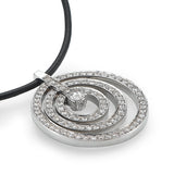 18K Triple Circle Diamond Pendant 1.25carat - Real Natural Diamonds