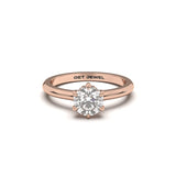 LUMINARIA - Round 6 Prongs Setting Smooth Sleeves Band