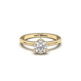 LUMINARIA - Round 6 Prongs Setting Smooth Sleeves Band