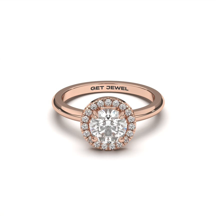 NOVA - Round 4 Prongs Halo Smooth Band