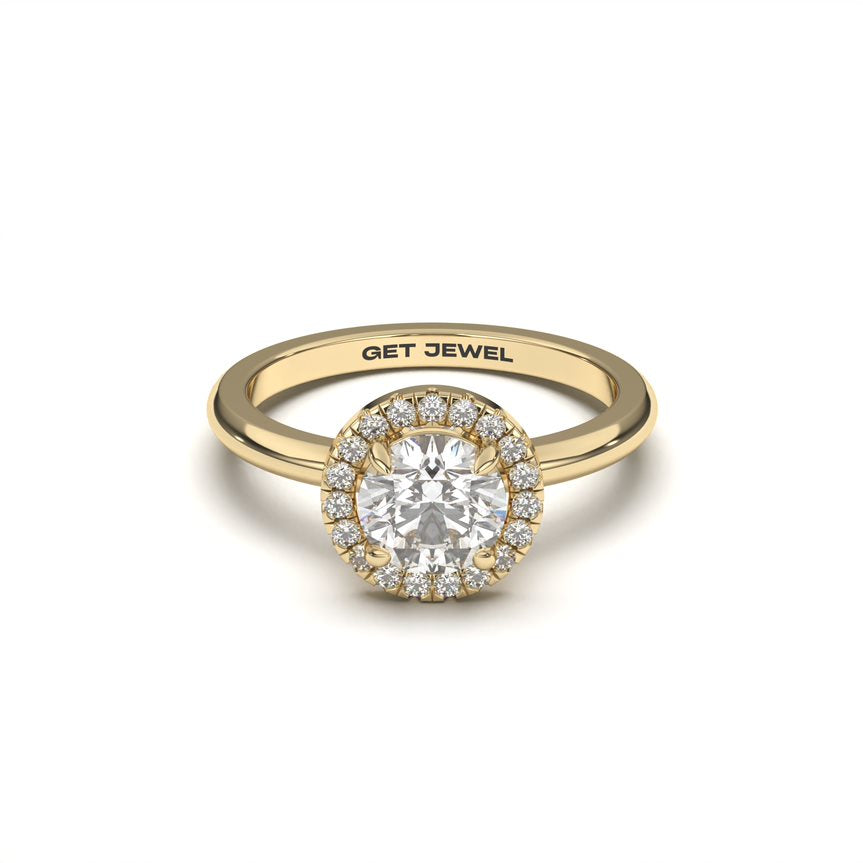 NOVA - Round 4 Prongs Halo Smooth Band
