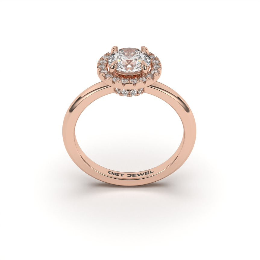 NOVA - Round 4 Prongs Halo Smooth Band